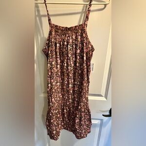 Floral Pink and Black Dress